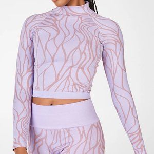 Fabletics Courtney Seamless Long-Sleeve Top Lilac/Purple NWT